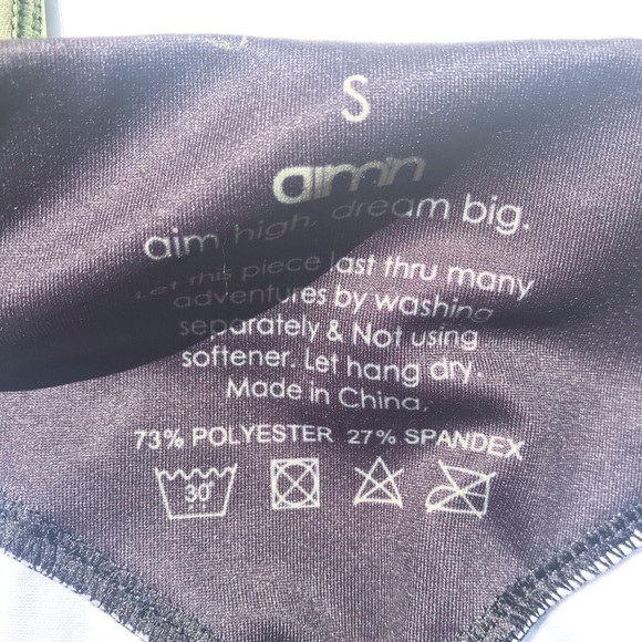 Aim’n Leggings Olive Green Black stripe Logo Small - Picture 6 of 8